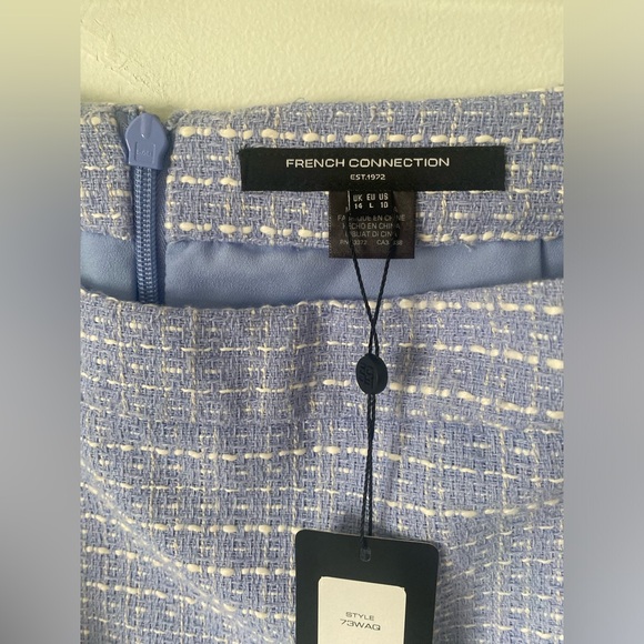 French Connection Effie Boucle Zippered Skirt NWT Size 10 BLUEBELL - Picture 4 of 6